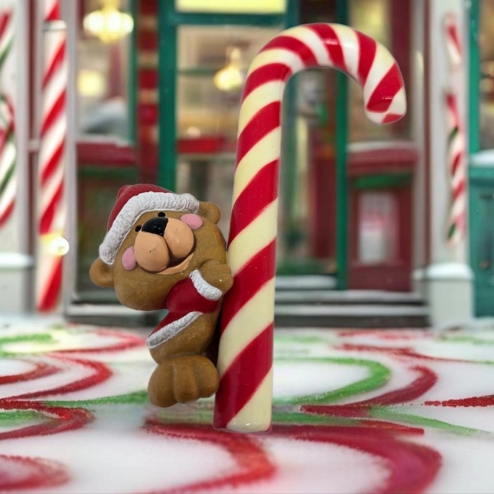 Hallmark Tree Trimmers Collection "A Christmas Treat" Bear Oversize Candy Cane
